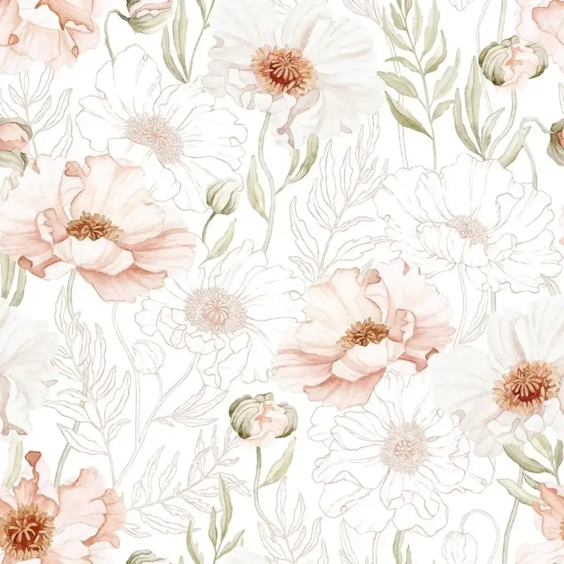 Bestpreis Lilipinso Tapete, Kinderzimmer Wandgestaltung, Panorama, Rosa Mohnblumen 50 cm x 10 m