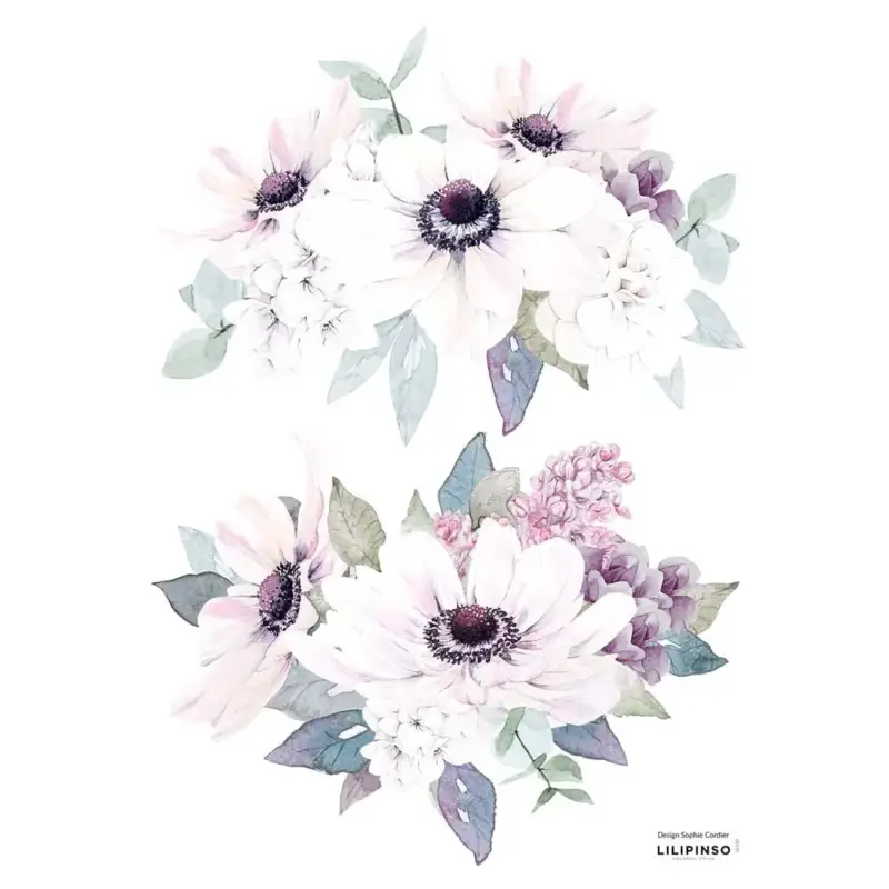 Versand Am Gleichen Tag Lilipinso Wandsticker A3 Anemonensträusschen flieder