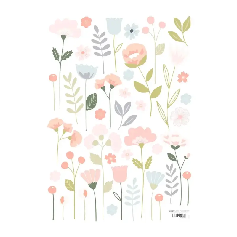 Saisonangebot Lilipinso Wandsticker A3 Blütensortiment rosa pastell