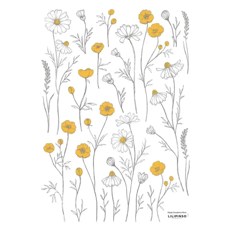 Zertifiziert Lilipinso Wandsticker A3 Kamille & Butterblume klein