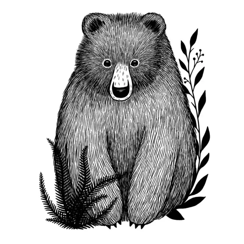 Abverkauf Lilipinso Wandsticker Kleiner Bär schwarz weiss
