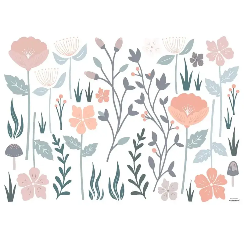 Top-Seller Lilipinso Wandsticker L Stielblüten rosa taupe grau