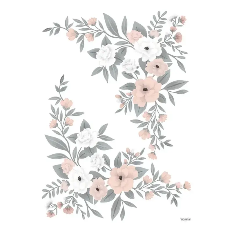 Lilipinso Wandsticker L zarte Blumengestecke rosa weiß Abverkauf