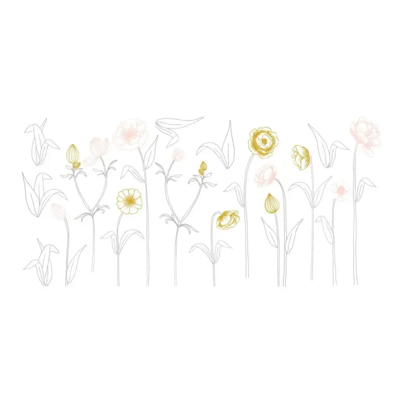 Sale Lilipinso Wandsticker XL Blüten mit Stiel rosa grau ocker