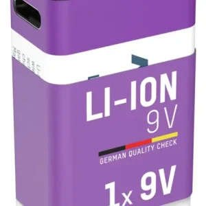 Lithium Ionen 9V E-Block Akku USB-C 1 Stück, Sicherheitsabschaltung Beliebt