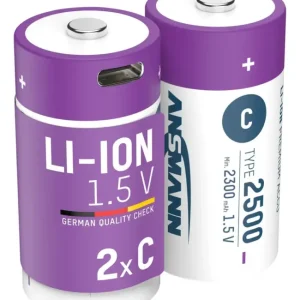 Ausverkauf Lithium Ionen Baby (C) Akkus USB-C - 2 Stück, Sicherheitsabschaltung