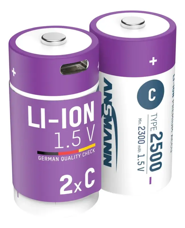 Ausverkauf Lithium Ionen Baby (C) Akkus USB-C - 2 Stück, Sicherheitsabschaltung