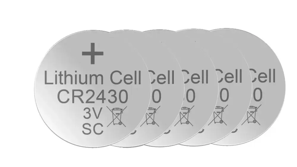 Rabatt Lithium Knopfzelle CR2430, 3 Volt - 5 Stück