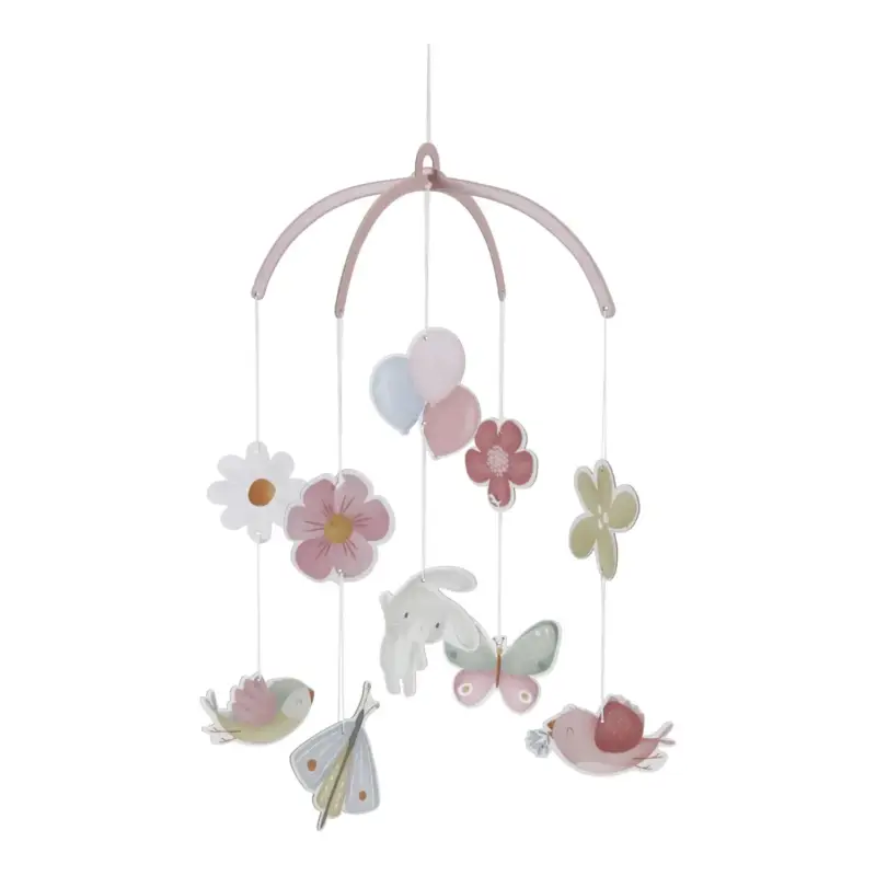 Billig Little Dutch Baby mobile, Mobile babybett - Karton, Flowers & Butterflies FSC