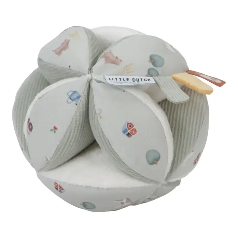 Letzte Chance Little Dutch Greifball für Babys Little Farm - Activity Ball mit Rassel, Texturen & Little Farm Design