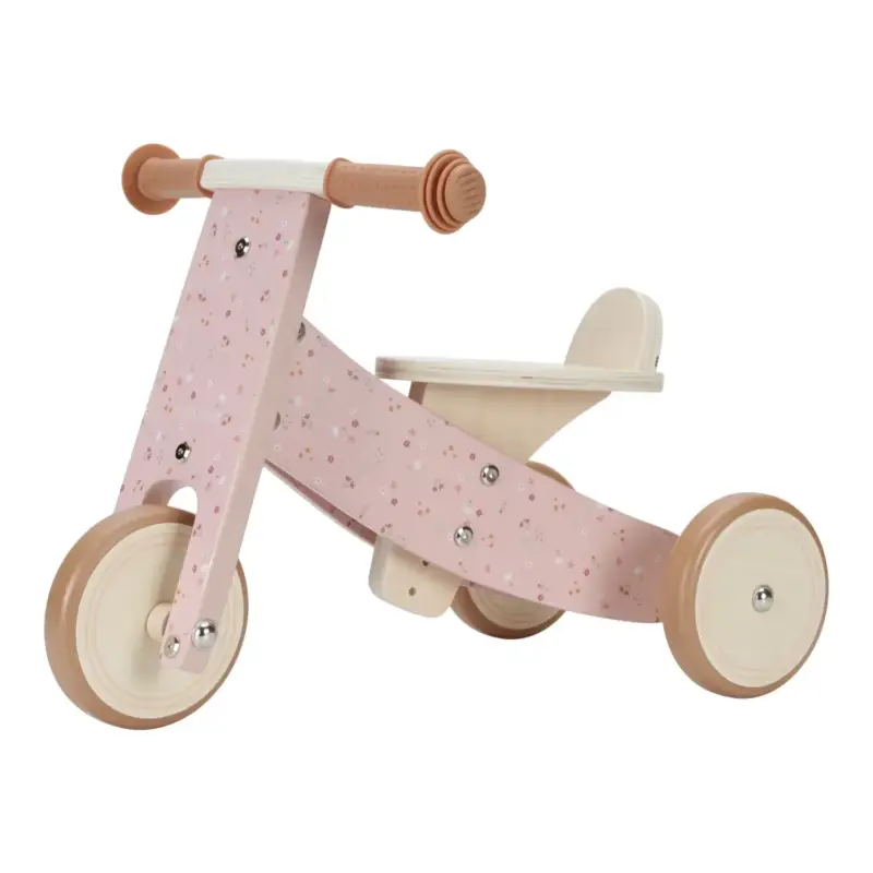 Little Dutch Holzdreirad Rosa: Kinder Dreirad mit Gummigriffen & Sicherheitsreifen Zertifiziert