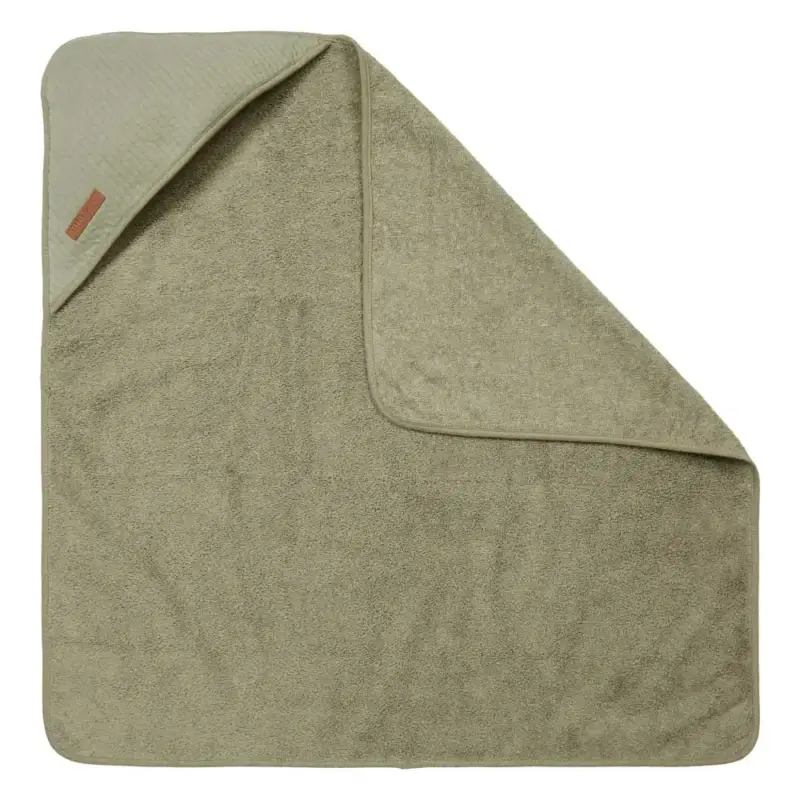 Billig Little Dutch Kapuzenhandtuch uni oliv "Pure Olive"