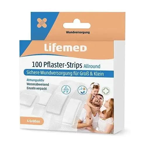 Pflaster-Strips „Allround“, 400 Stück, 4 Größen, im 4er-Set, halb-transparent Bestpreis
