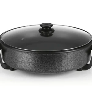 Pizza-Pfanne mit Deckel, elektrisch, Schwarz, 17,5 x 45 x 41 cm, 1500 Watt Rabatt