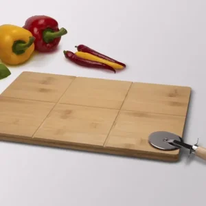 Pizzaschneidebrett mit Pizzaschneider Knallerangebot
