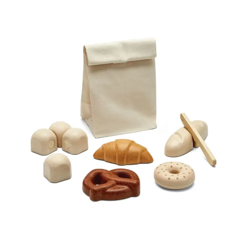 Plan Toys - Brot Set - Kinderküche Zubehör, Gummibaumholz Kracherpreis