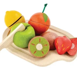 Knallerangebot Plan Toys - Früchte zum Schneiden, Gummibaumholz