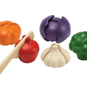 Plan Toys - Gemüse 5-farbiges Set, Gummibaumholz Top-Seller