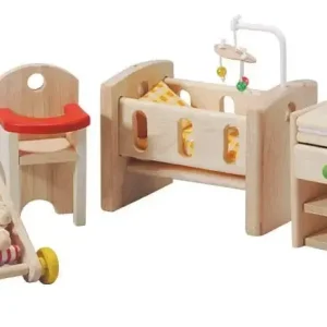 Beliebt Plan Toys - Puppenmöbelset Set - Schlafzimmer Baby, Gummibaumholz