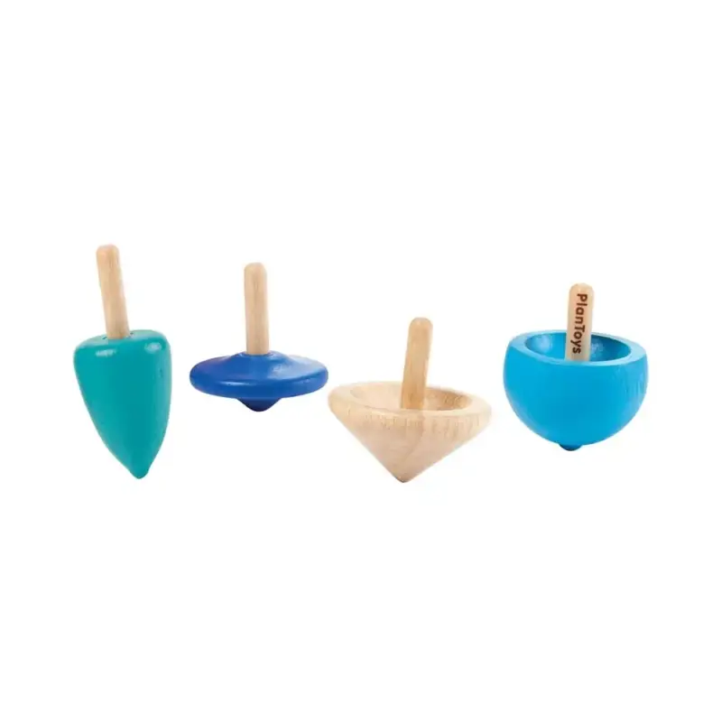 Plan Toys Kinder Kreisel-Set Holz blau Direktkauf
