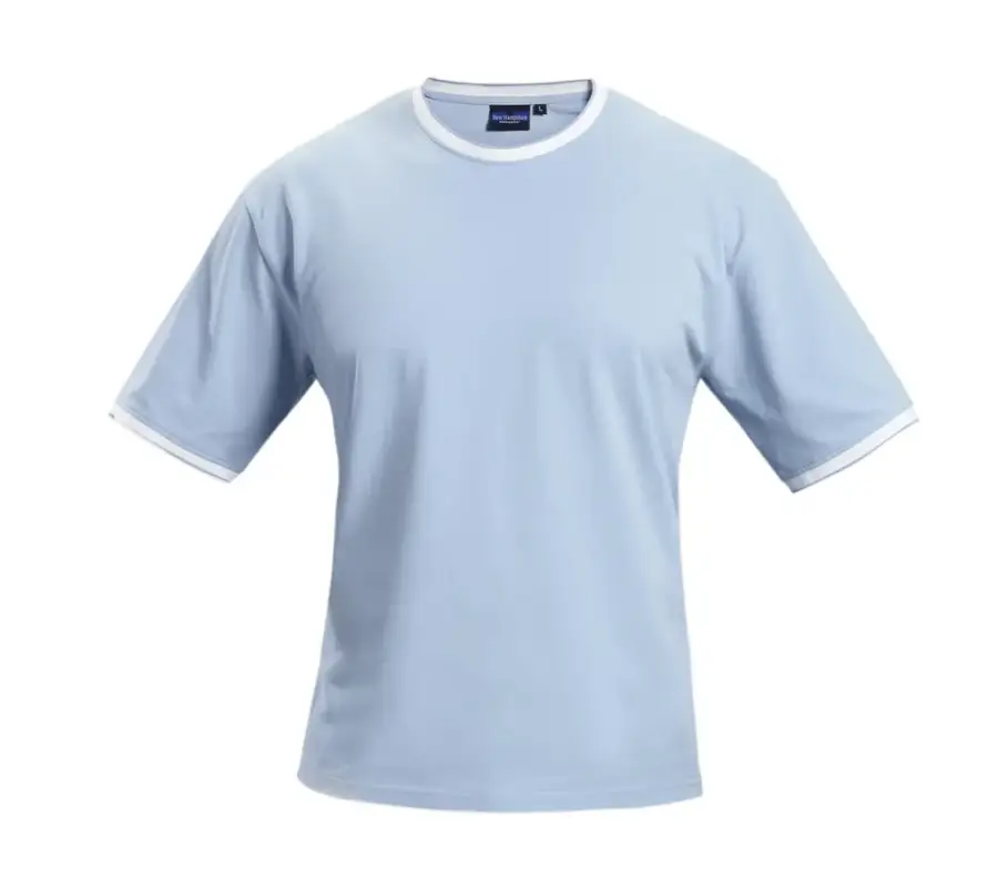 Preiswert T-Shirt Baumwollpique, Farbe jeansblau, Gr.M L