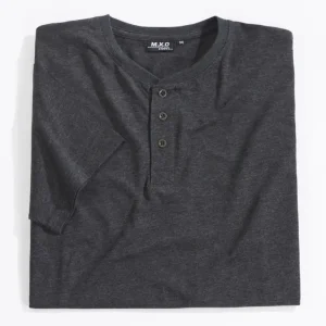 Top-Seller T-Shirt mit Knopfleiste, Farbe anthrazit, Gr.M