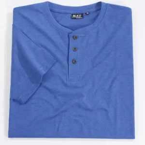 Neu Im Sortiment T-Shirt mit Knopfleiste, Farbe royal, Gr.M