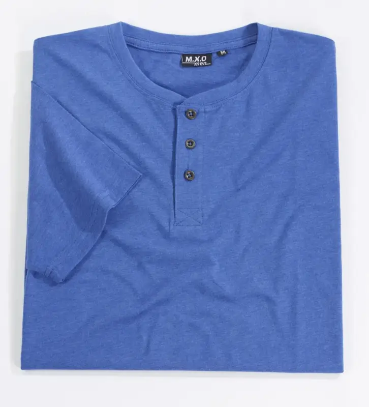 Neu Im Sortiment T-Shirt mit Knopfleiste, Farbe royal, Gr.M