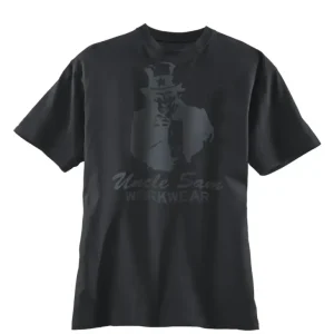 Sonderaktion T-Shirt mit Rundhals und Frontdruck, Farbe anthrazit/schwarz, Gr.M