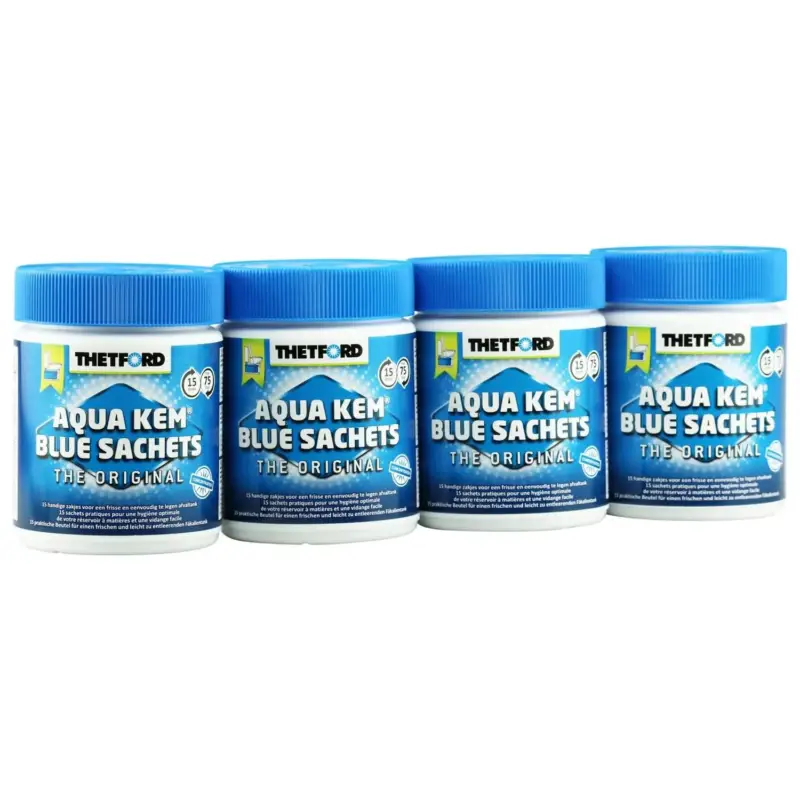 Kracherpreis THETFORD Aqua Kem Blue Sachets Behälter á 15 Beutel = 4 Dosen