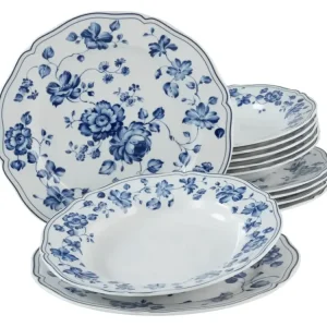 Angebot Tafelservice Alba Royal Blue Flower 12-teilig