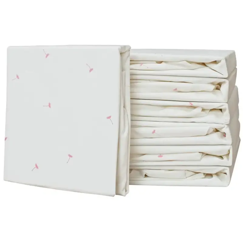Solange Der Vorrat Reicht Taftan Spannbettlaken "Hello World" rosa beige 70 x 140
