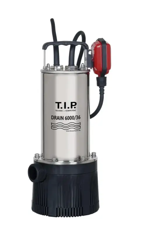 Tauchdruckpumpe Drain 6000/36, max. 6.000 l/h, 34m Förderhöhe, Fremdkörper bis 2 mm Sichere Zahlung