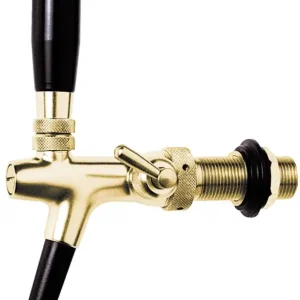 Günstig Zapfhahn, Kompensatorhahn, Bierzapfhahn, Schankhahn - vergoldet, 10 mm Ausführung, Gewindelänge: 55 mm