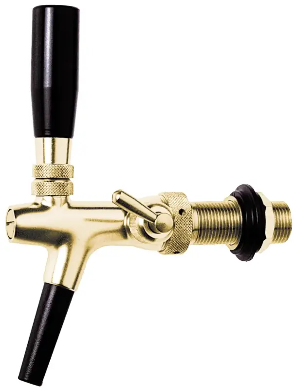 Günstig Zapfhahn, Kompensatorhahn, Bierzapfhahn, Schankhahn - vergoldet, 10 mm Ausführung, Gewindelänge: 55 mm