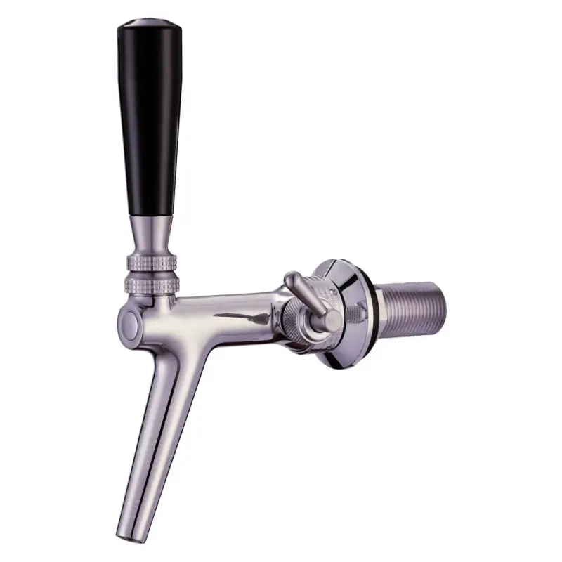 Zapfhahn, Kompensatorhahn, Bierzapfhahn, Schankhahn aus Chromnickelstahl mit Edelstahl Kompensator, Poliert, Gewindelänge: 55 mm Beliebt