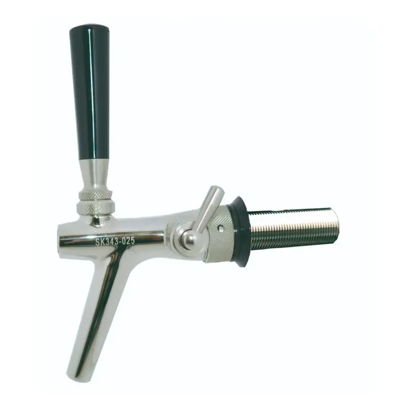 Kracherpreis Zapfhahn, Kompensatorhahn, Bierzapfhahn, Schankhahn aus Chromnickelstahl, Modell - P3500, Poliert, Gewindelänge: 55 mm