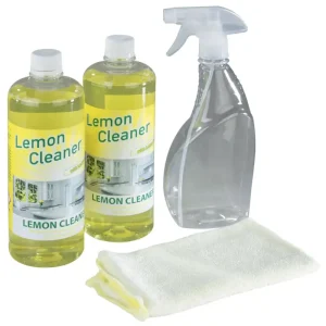 Preisreduziert Zitronen-Reiniger, 2 x 750 ml, mit Sprühflasche und Mikrofasertuch