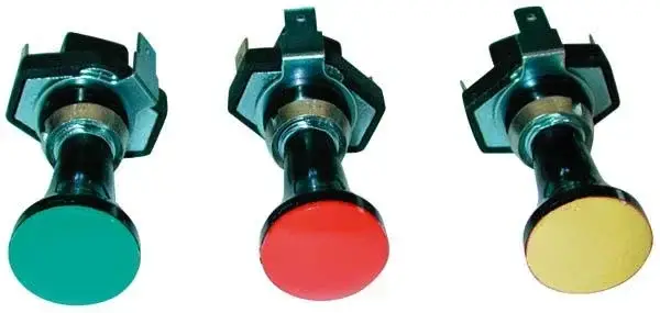 Saisonangebot Zugschalter ( Knopf rot ), 12V / 2 W, zum Einbau ins Armaturenbrett