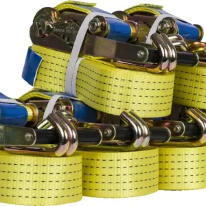 Zurrgurte mit Ratsche - 7-teiliges Set, 50 mm Gurtbreite, 2500/5000 daN, Festende 0,3 m / Losende 7,7 m lang, Spitzhaken Garantierte Lieferung