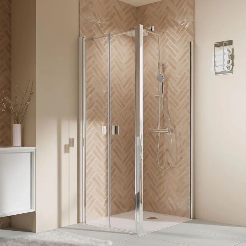 Breuer Elana 2.0 eckig Seitenwand für Pendeltür Wandanschlag rechts Klarglas hell 75 cm - Alu Chromeffekt Sofort Bestellen