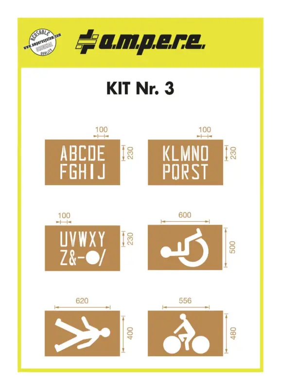 Heißes Angebot A.M.P.E.R.E. Schablonenset Schablonen KIT Buchstaben und Symbole