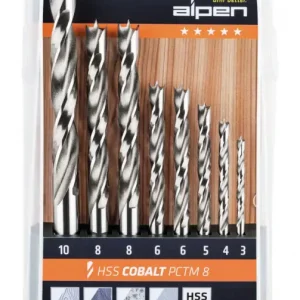 Alpen Holzspiralbohrer-Satz PCTM 8-teilig HSS-Co5 D.3/4/5/2 x 6/2 x 8/10 mm Schnäppchen