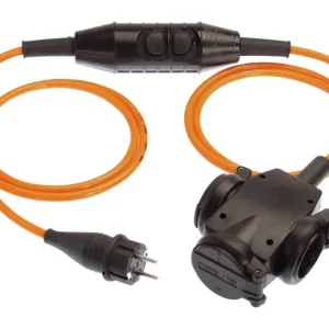 AS Schwabe Verlängerung, PRCD-S, 3m Kabel H07BQ-F3G2,5 orange IP 44, 3-Wege-Kupplung mit Schutzkappen Top-Preis