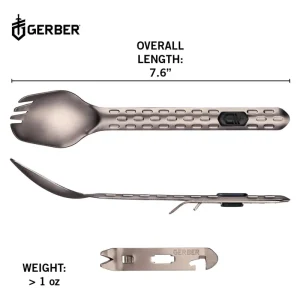 Preisreduziert Gerber Multifunktions-Essbesteck Devour TI (Titanium)(Verpackungseinheit: 3Stück)