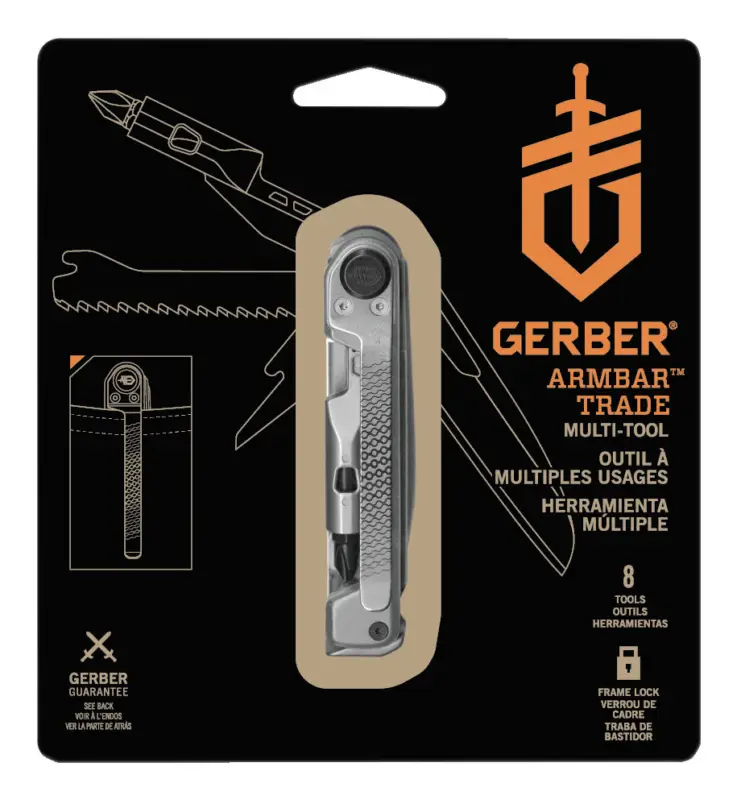 Super-Preis Gerber Multifunktions-Taschenmesser Armbar Trade Silver(Verpackungseinheit: 3Stück)