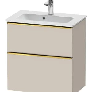 Heißes Angebot Duravit D-Neo Waschtischunterschrank mit 2 Auszügen Griff Gold Poliert 610 x 625 x 372 mm - Taupe Matt