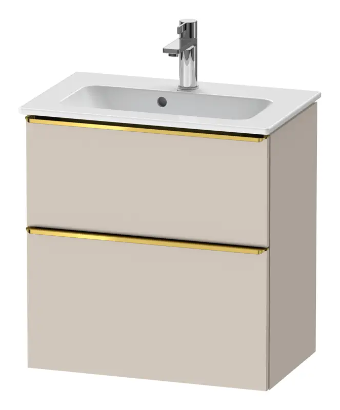 Heißes Angebot Duravit D-Neo Waschtischunterschrank mit 2 Auszügen Griff Gold Poliert 610 x 625 x 372 mm - Taupe Matt