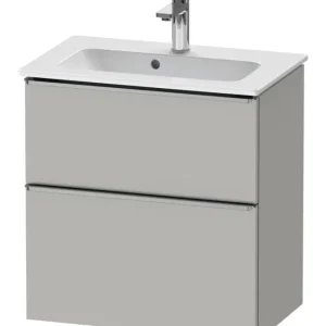 Duravit D-Neo Waschtischunterschrank mit 2 Auszügen Griff Edelstahl Gebürstet 610 x 625 x 372 mm - Betongrau Matt Expressversand