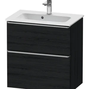 Duravit D-Neo Waschtischunterschrank mit 2 Auszügen Griff Edelstahl Gebürstet 610 x 625 x 372 mm - Eiche Schwarz Matt Rabatt